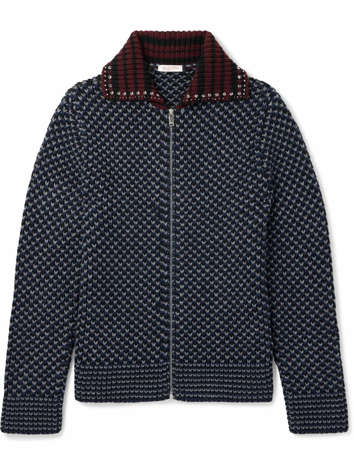 Valentino Garavani - Studded Crystal-Embellished Striped Valentino Garavani - Studded Crystal-Embellished Striped