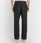 Valentino - Piped Silk Drawstring Trousers - Men - Black