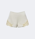 De La Vali Reparo lace-trimmed crêpe shorts