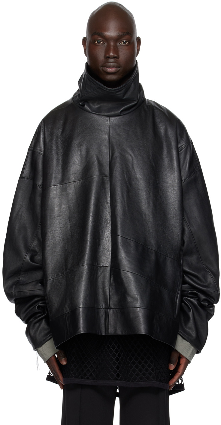 NICOLAS ANDREAS TARALIS Black Paneled Leather Jacket Nicolas Andreas ...