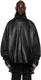 NICOLAS ANDREAS TARALIS Black Paneled Leather Jacket