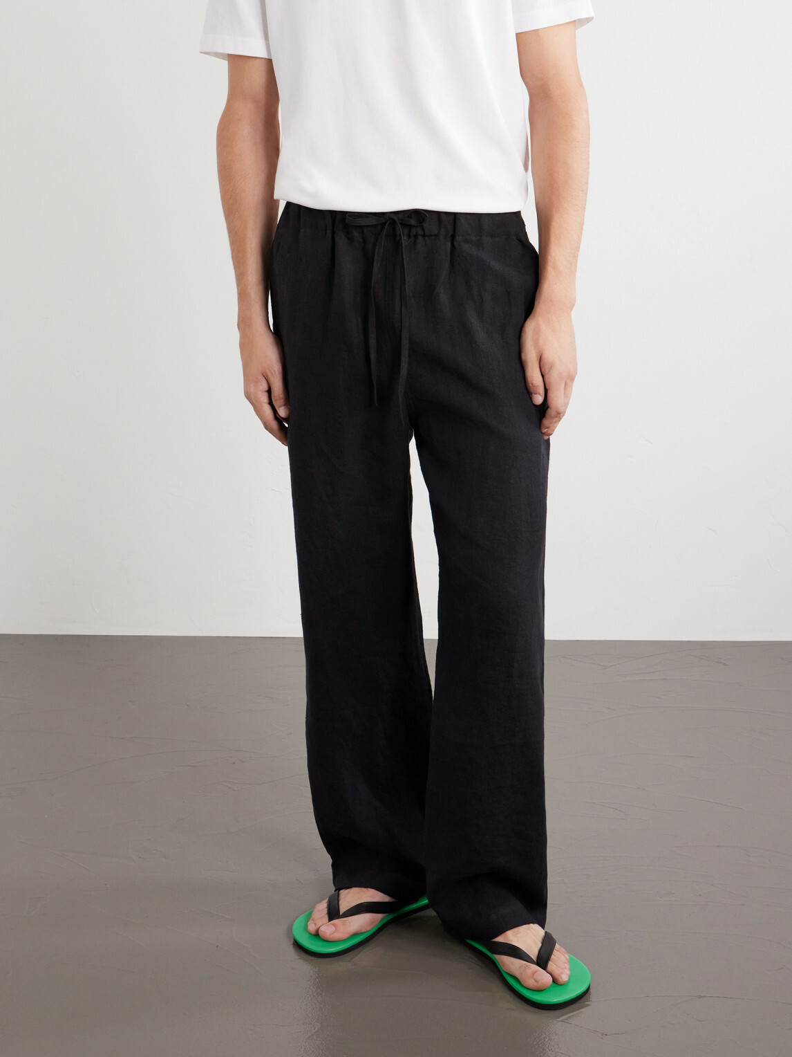 Cherry Los Angeles - Wide-Leg Linen Trousers - Black