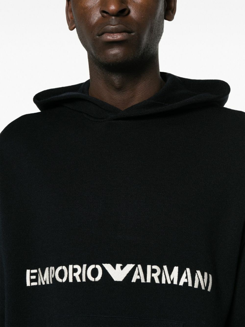 EMPORIO ARMANI - Logo Wool Blend Hoodie