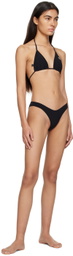 GANNI Black String Bikini Top