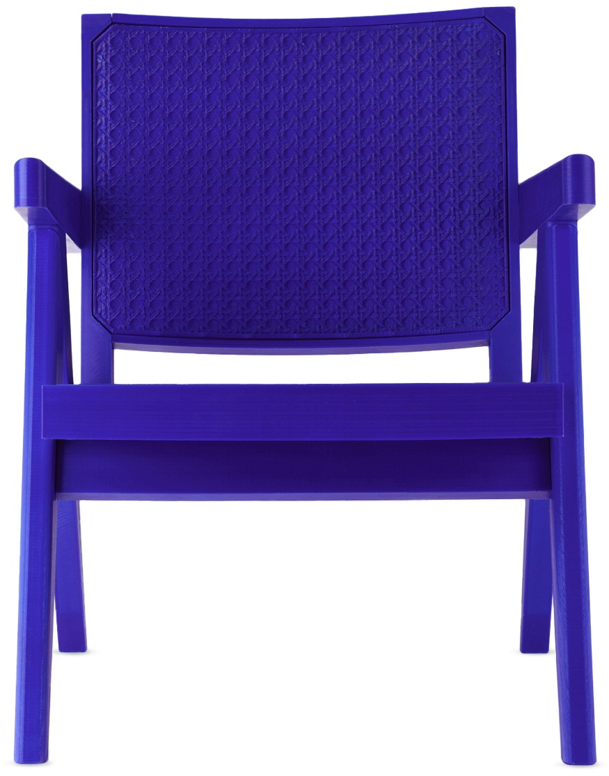 Photo: temporary.company SSENSE Exclusive Blue ‘The Flatpack Jeanneret’ Chair
