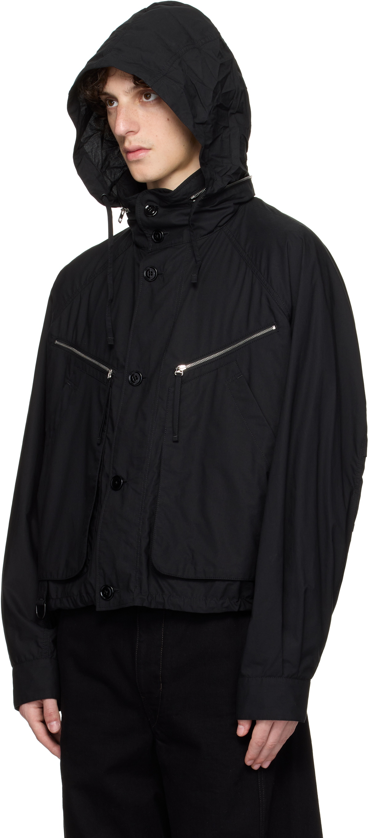 ジャケット・アウター Lemaire Parachute Parka Sz. S LEMAIRE Black Parachute Jacket Lemaire
