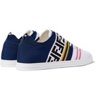 Fendi - Logo-Jacquard Stretch-Knit Sneakers - Men - White