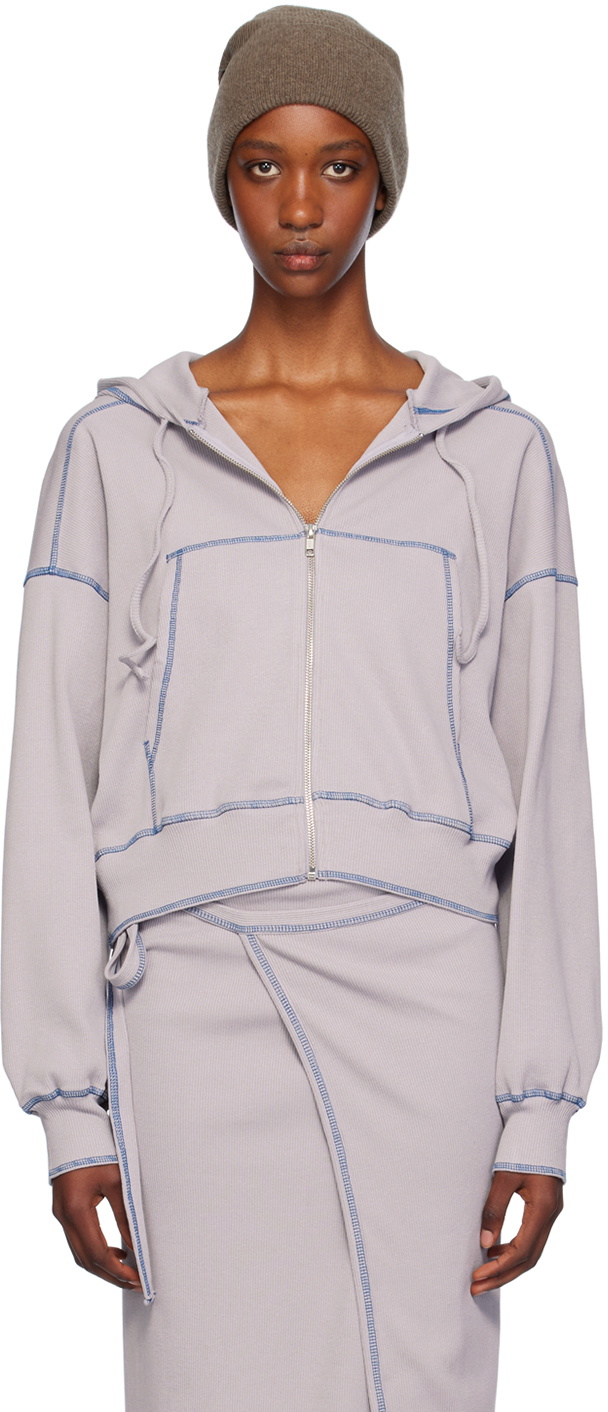 Baserange Gray Way Zipped Hoodie Baserange