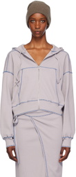 Baserange Gray Way Zipped Hoodie