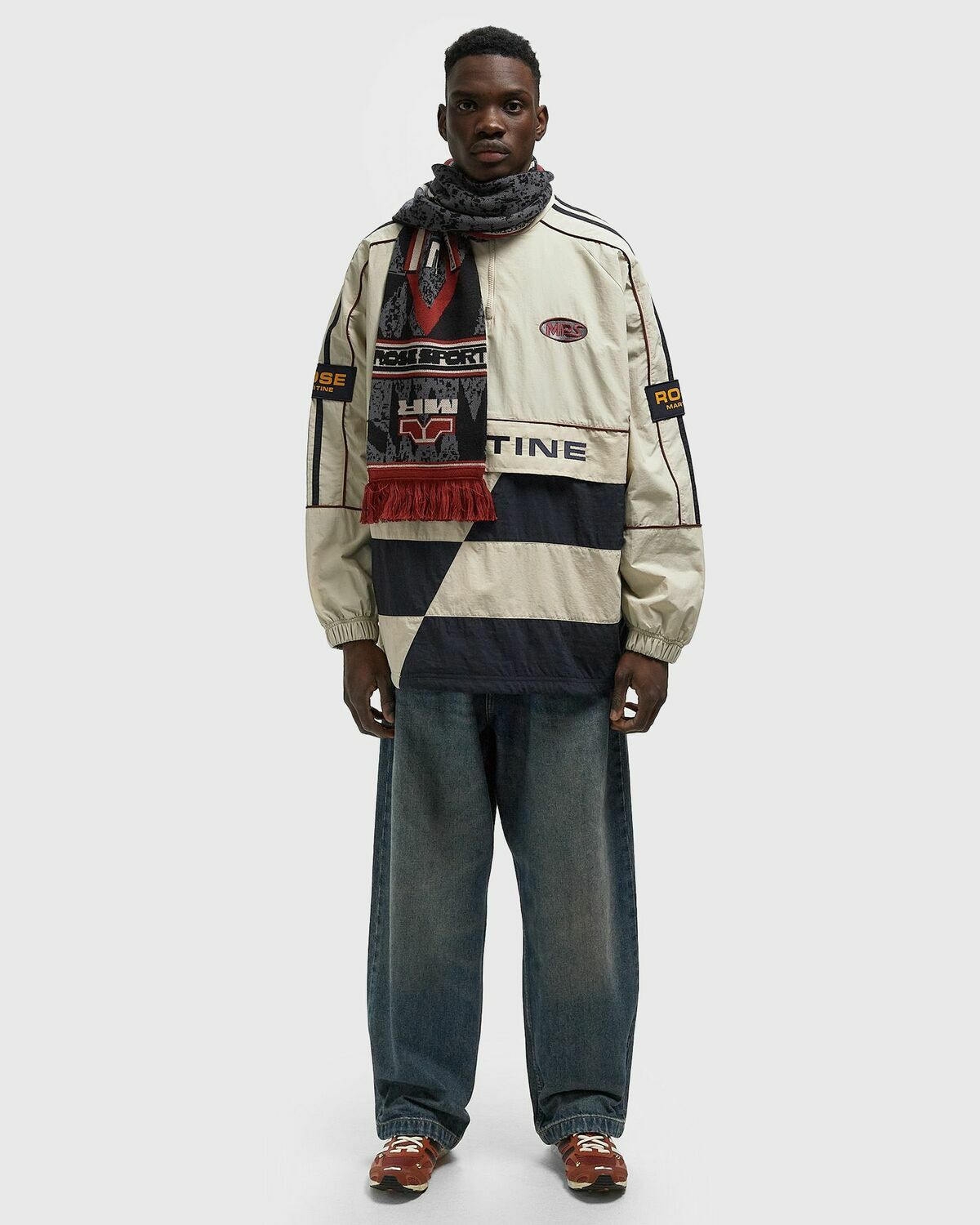 Martine Rose HOCKEY PULLOVER White Mens Half-Zip