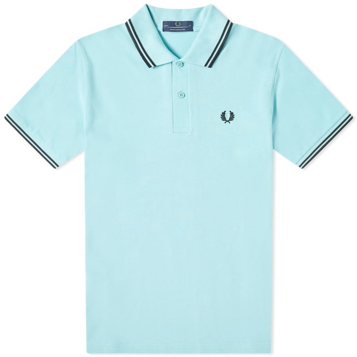 Photo: Fred Perry Original Twin Tipped Polo Teal Green & Black
