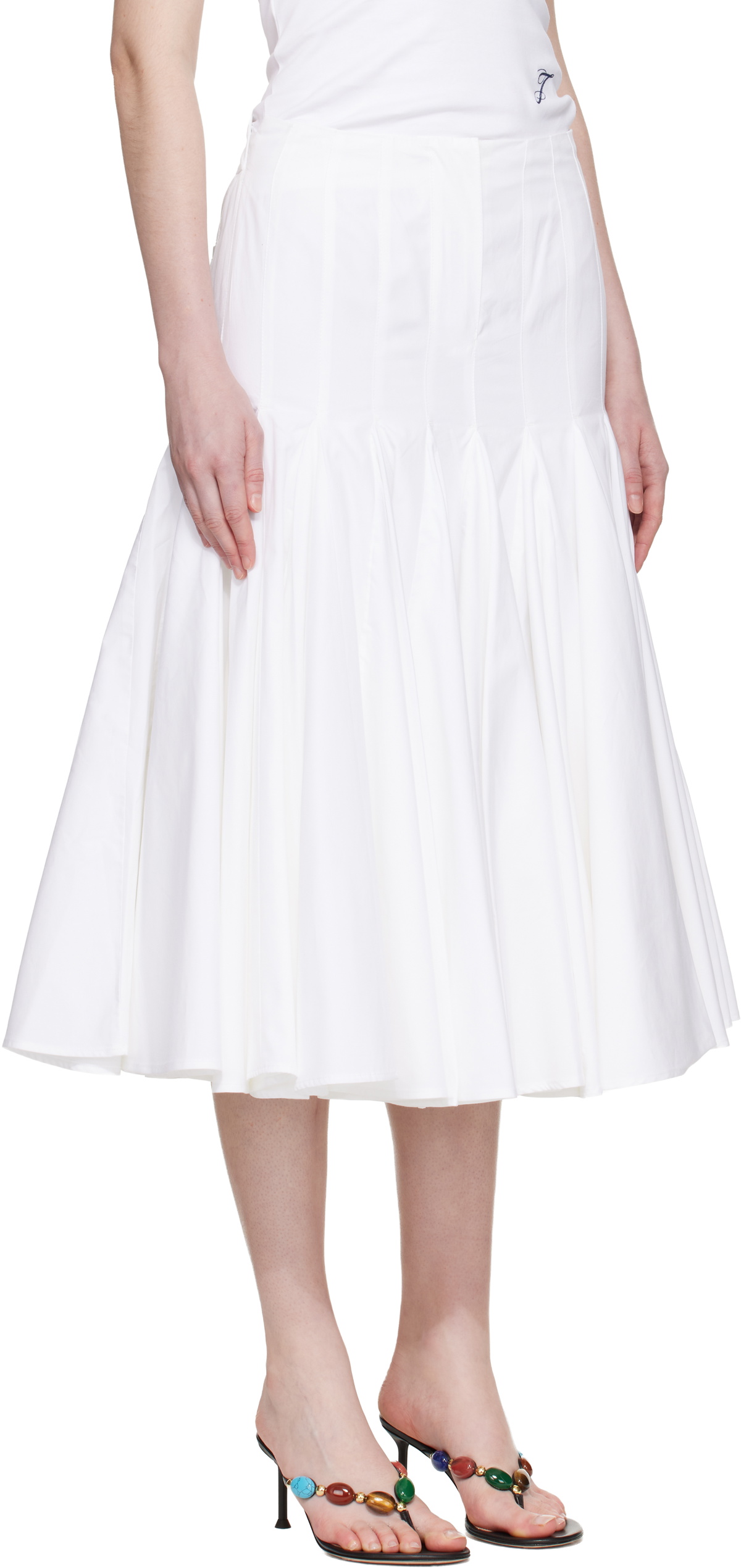 JACQUEMUS White Plage 'The Agave' Midi Skirt