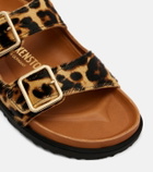 Birkenstock 1774 Arizona leopard-print calf hair slides