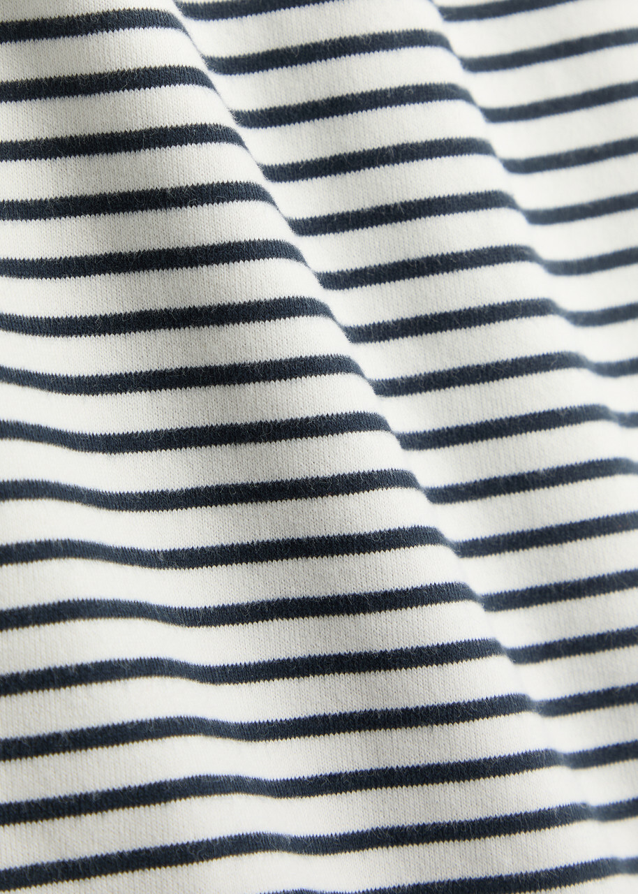 Frame The Baby Tee Striped Cotton T-shirt Navy