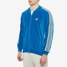 Needles Men's Velour Bomber Track Jacket in Blue