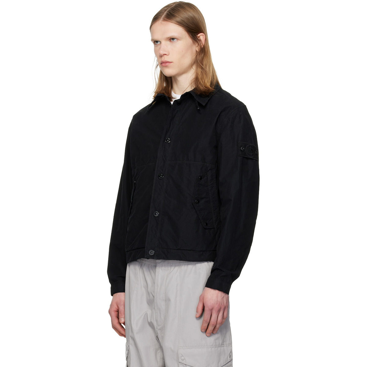 Stone Island Black 4100036 David Light-TC_S.I. Ghost Jacket