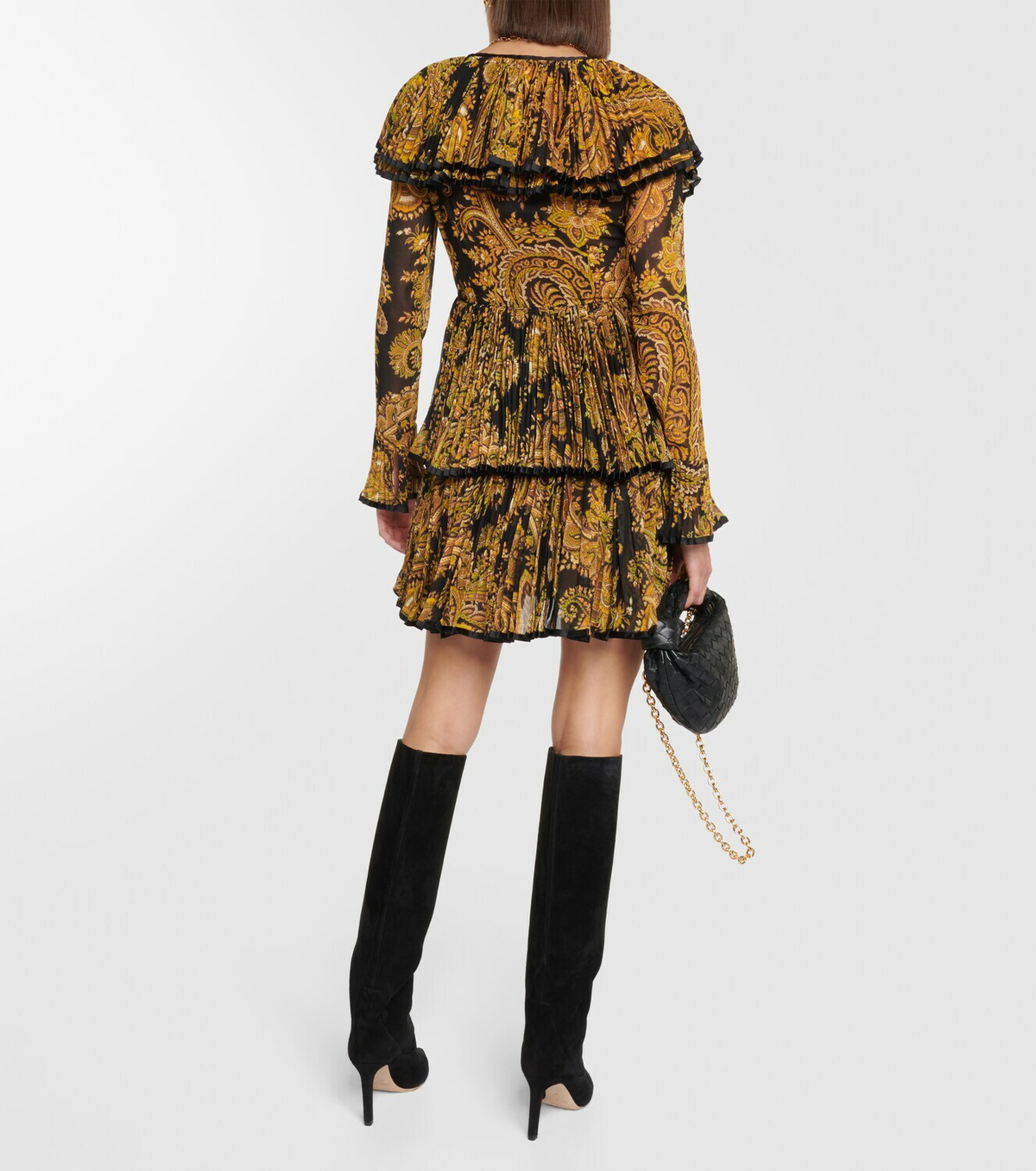 【ETRO】Etro/ Pailsey print minidress ETRO Ruffled paisley-print voile-jacquard mini dress | NET-A