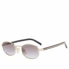 Prada Eyewear 0PR B53S Sunglasses in Pale Gold/Grey Gradient 