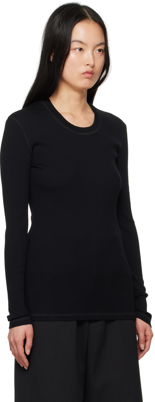 LEMAIRE Black Rib Long Sleeve T-Shirt Lemaire