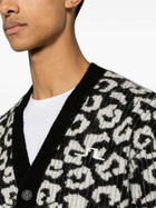 J.Lindeberg Black Frederic Leopard-Pattern Cardigan