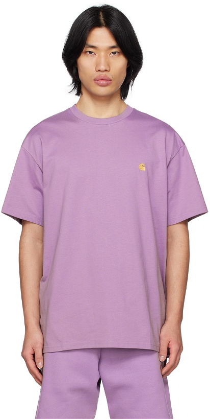 Photo: Carhartt Work In Progress Purple Chase T-Shirt