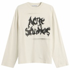 Acne Studios Men's Exford Long Sleeve Goth Logo T-Shirt in Dusty White