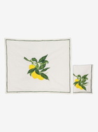 Les-Ottomans Neutral Embroidered Cotton Placemat And Napkin Set