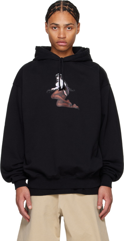 Photo: ABRA SSENSE Exclusive Black Printed Office Girl Hoodie