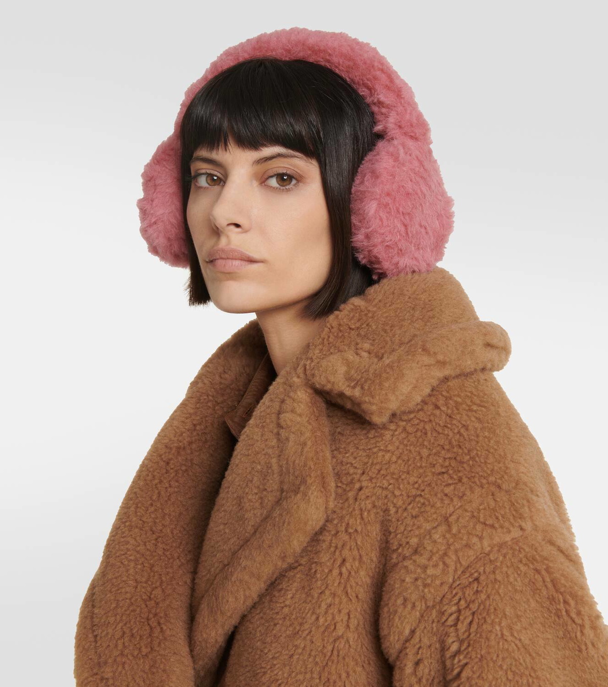 Max Mara Alpaca, wool, and silk teddy earmuffs Max Mara