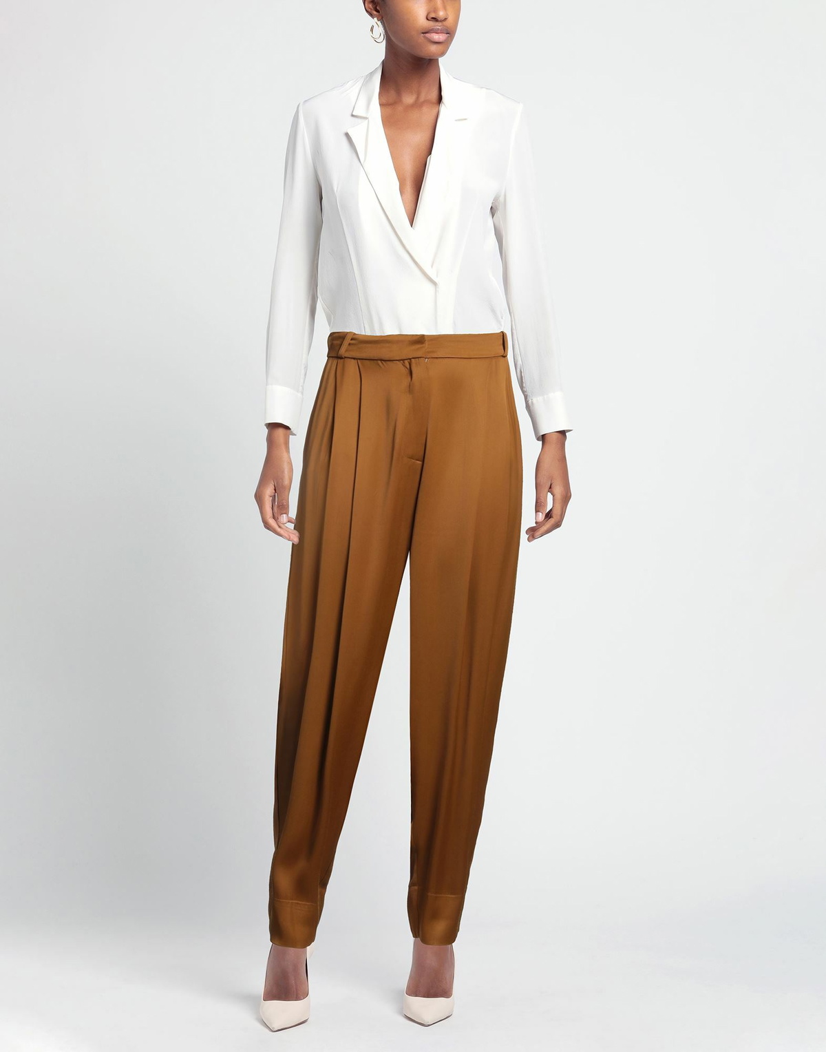 Alessia Santi Womens Pants Camel