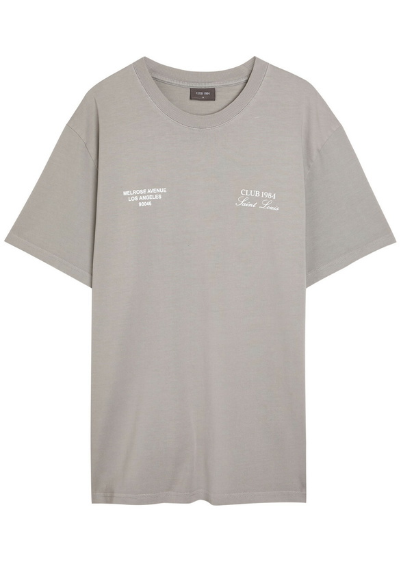 Photo: Club 1984 Melrose Printed Cotton T-shirt Grey