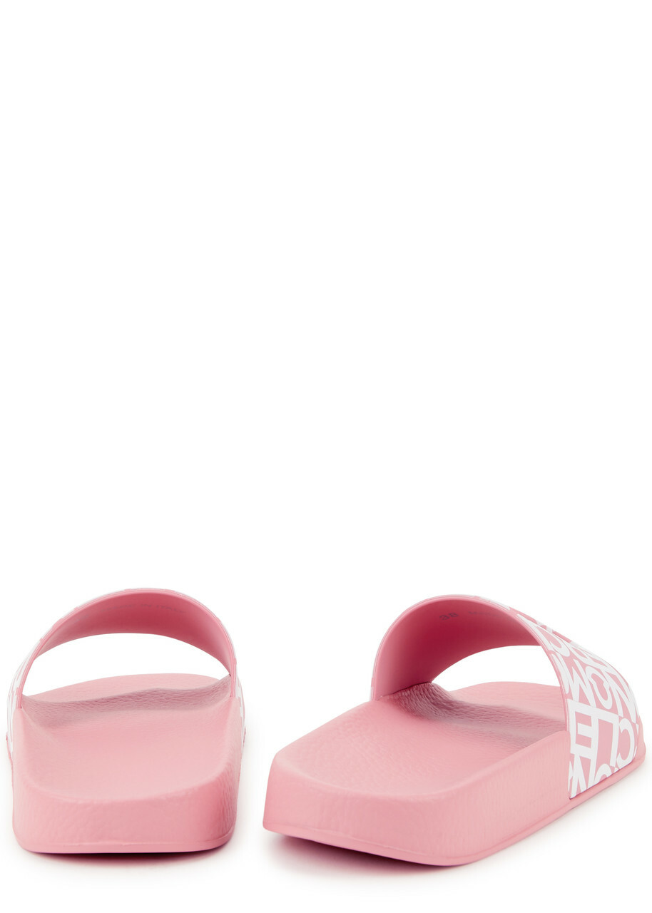 Moncler Jeanne Logo Rubber Sliders Pink
