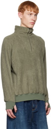 BEAMS PLUS Khaki Stand Collar Sweater