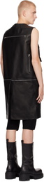 Rick Owens Black Porterville Utility Leather Vest