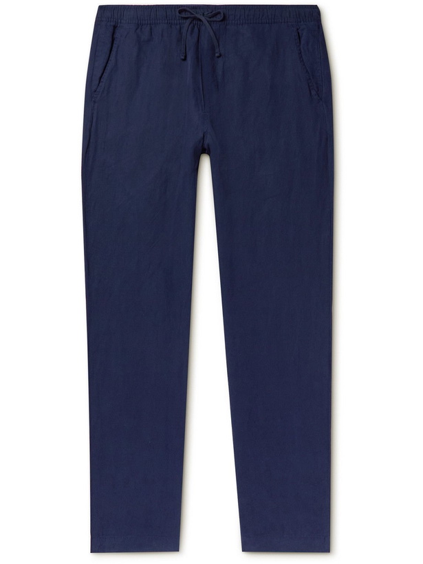 Photo: Polo Ralph Lauren - Straight-Leg Linen and Silk-Blend Drawstring Trousers - Blue