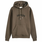 AMI Paris Men's College Logo Hoodie in Dark Coffee
