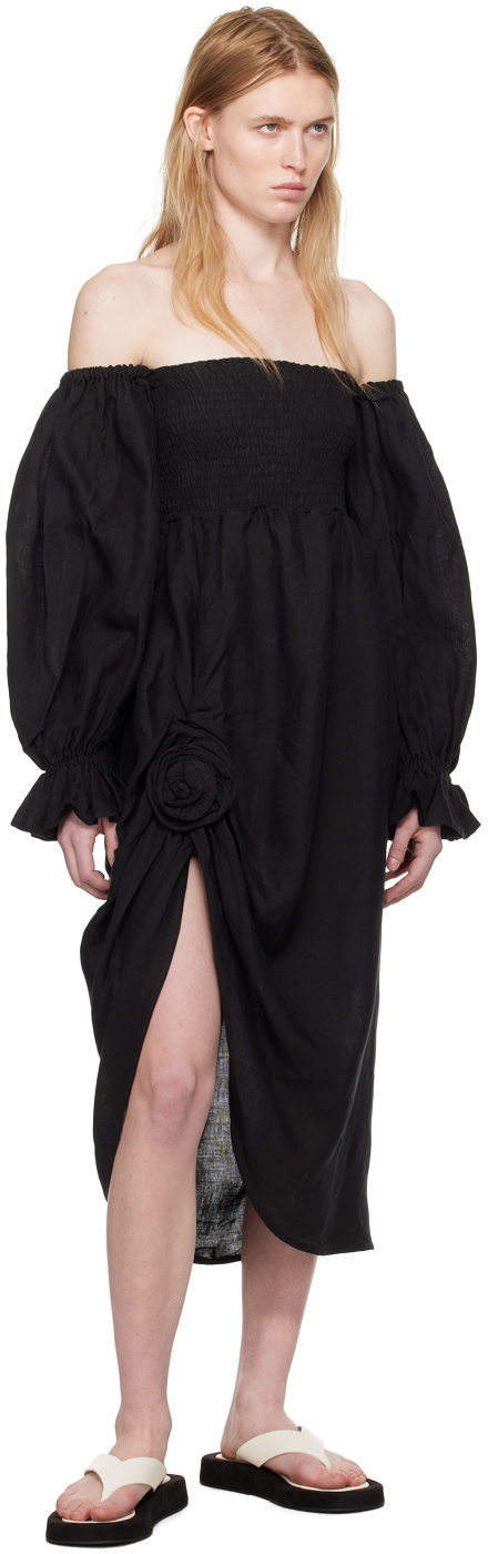 Sleeper Black Atlanta Midi Dress