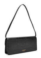 Victoria Beckham Dorian East-west Crocodile-effect Leather Clutch - Black - One Size