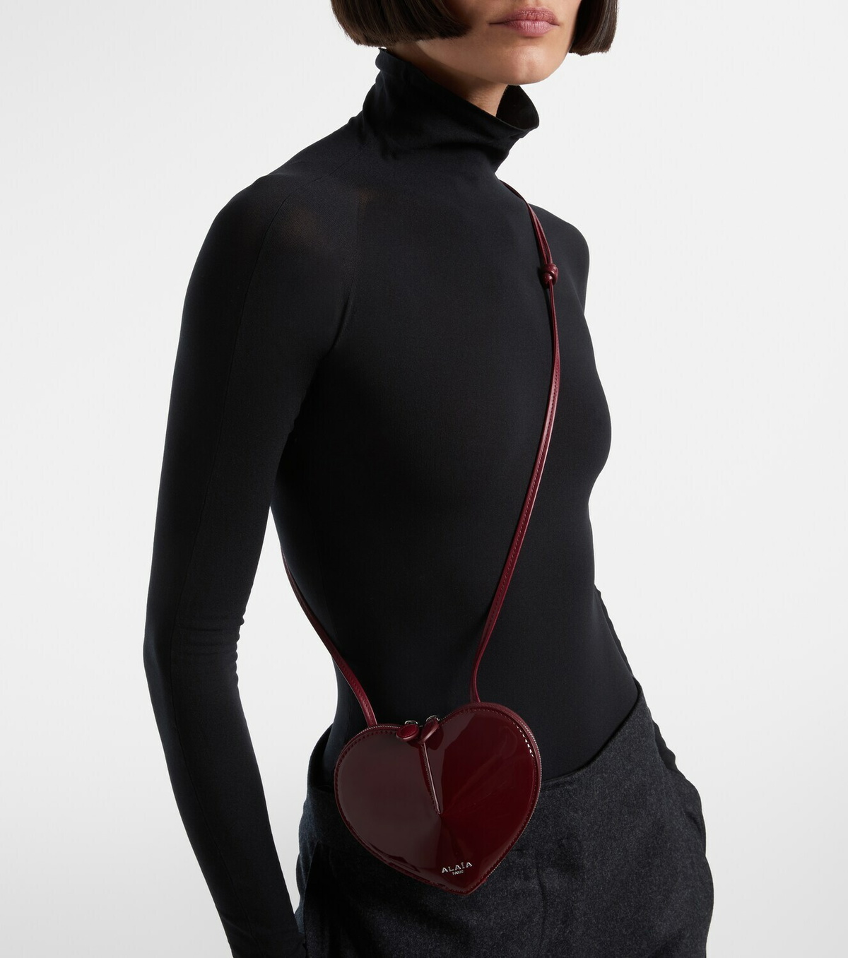 Alaïa Le Cœur patent leather shoulder bag