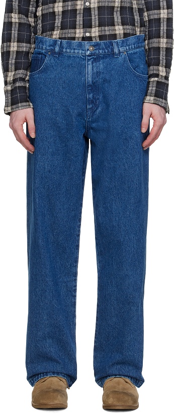 Photo: Sky High Farm Workwear Blue Relaxed-Fit Jeans