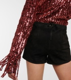 Dodo Bar Or Belted low-rise suede shorts