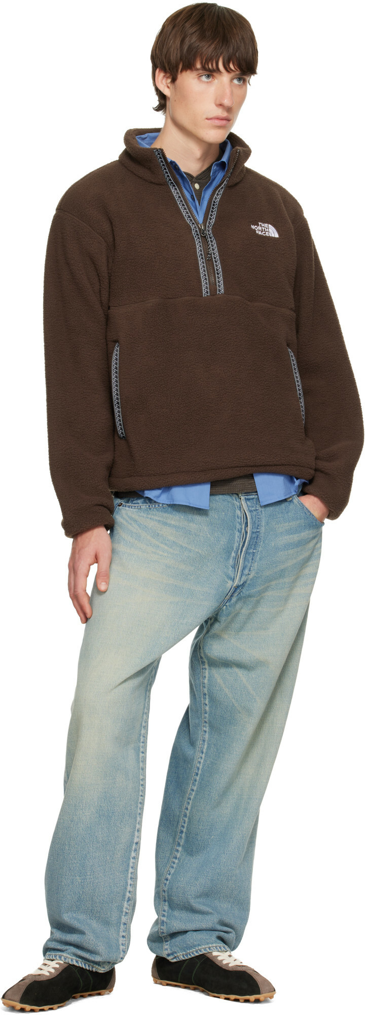The North Face Brown TNF Fleeski 1/4-Zip Pullover Sweater