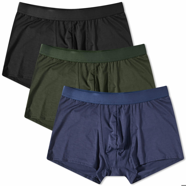 Photo: CDLP Men's Boxer Trunk - 3 Pack in Black/Army Green/Navy Blue