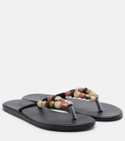 Ancient Greek Sandals Saionara beaded leather thong sandals