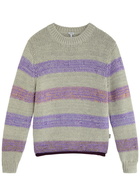 Loewe Striped-intarsia Wool-blend Jumper Grey