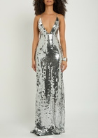 The New Arrivals Ilkyaz Ozel Claudie Sequin-embellished Maxi Dress Grey