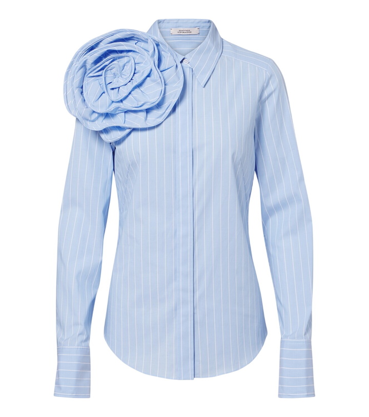Photo: Dorothee Schumacher Striped Power floral-appliqué cotton-blend shirt