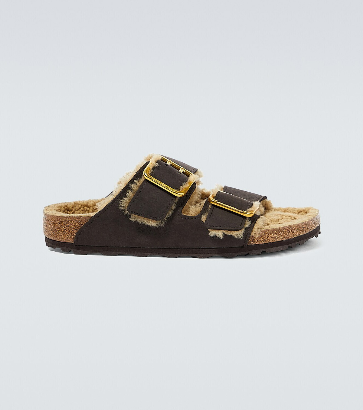 Birkenstock Arizona nubuck and shearling sandals