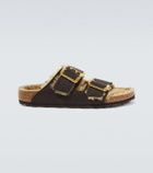 Birkenstock Arizona nubuck and shearling sandals