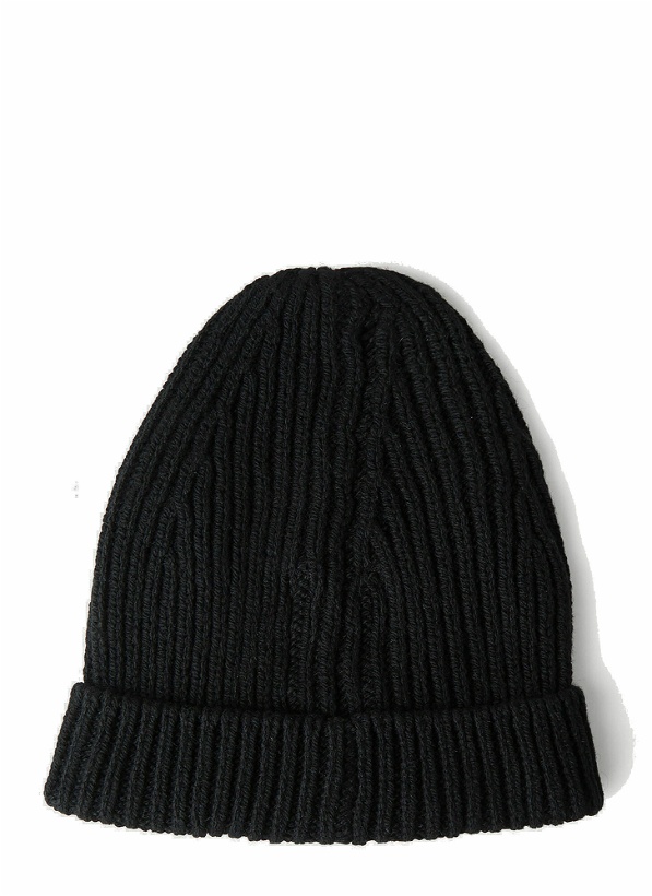 Photo: Ribbed Knit Beanie Hat in Black